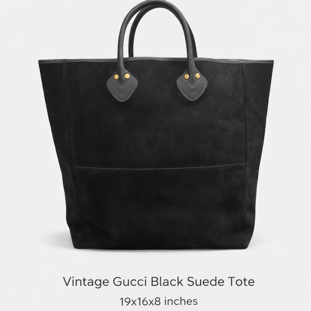 Gucci Black Suede Tote Bag - Picture 3 of 14